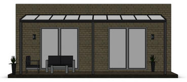 Preview: Überdachung mit VSG 8,76 mm matt, 7 x 3 m